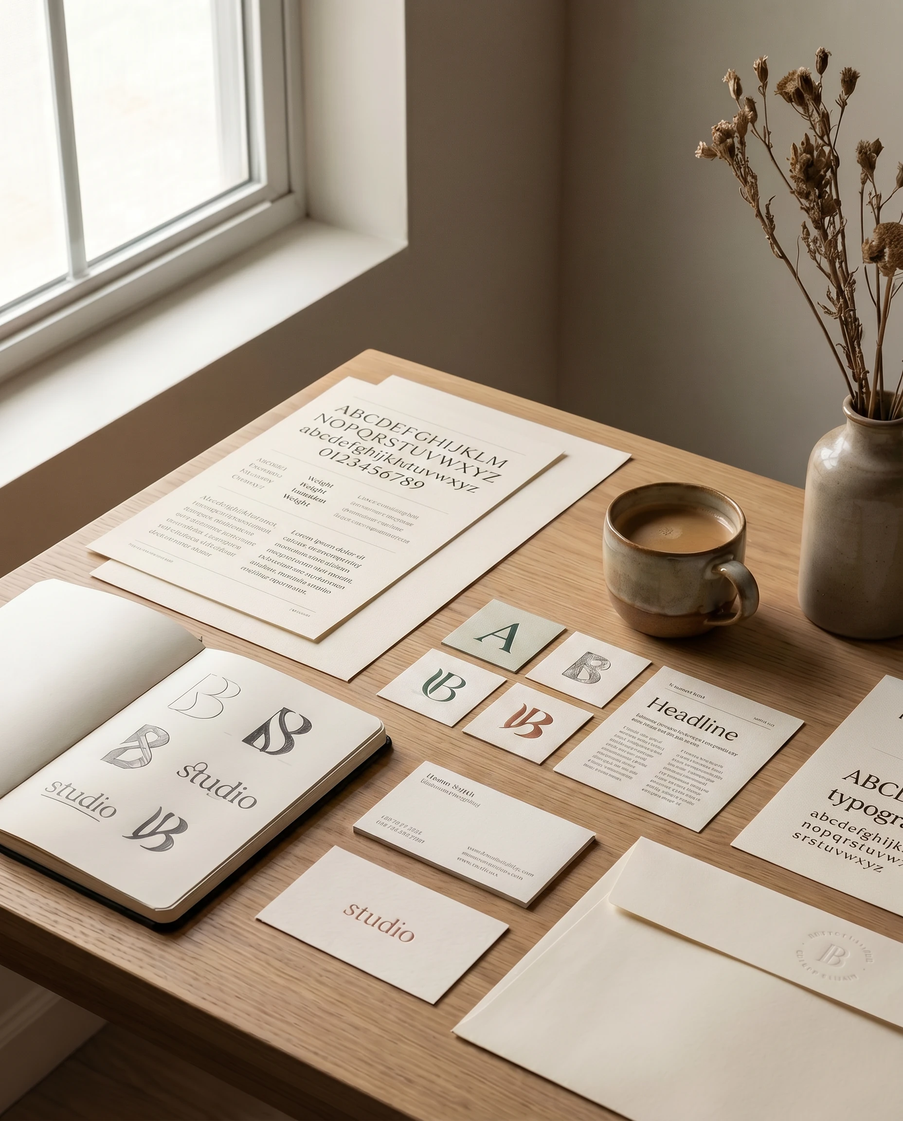 Typography specimen sheets
