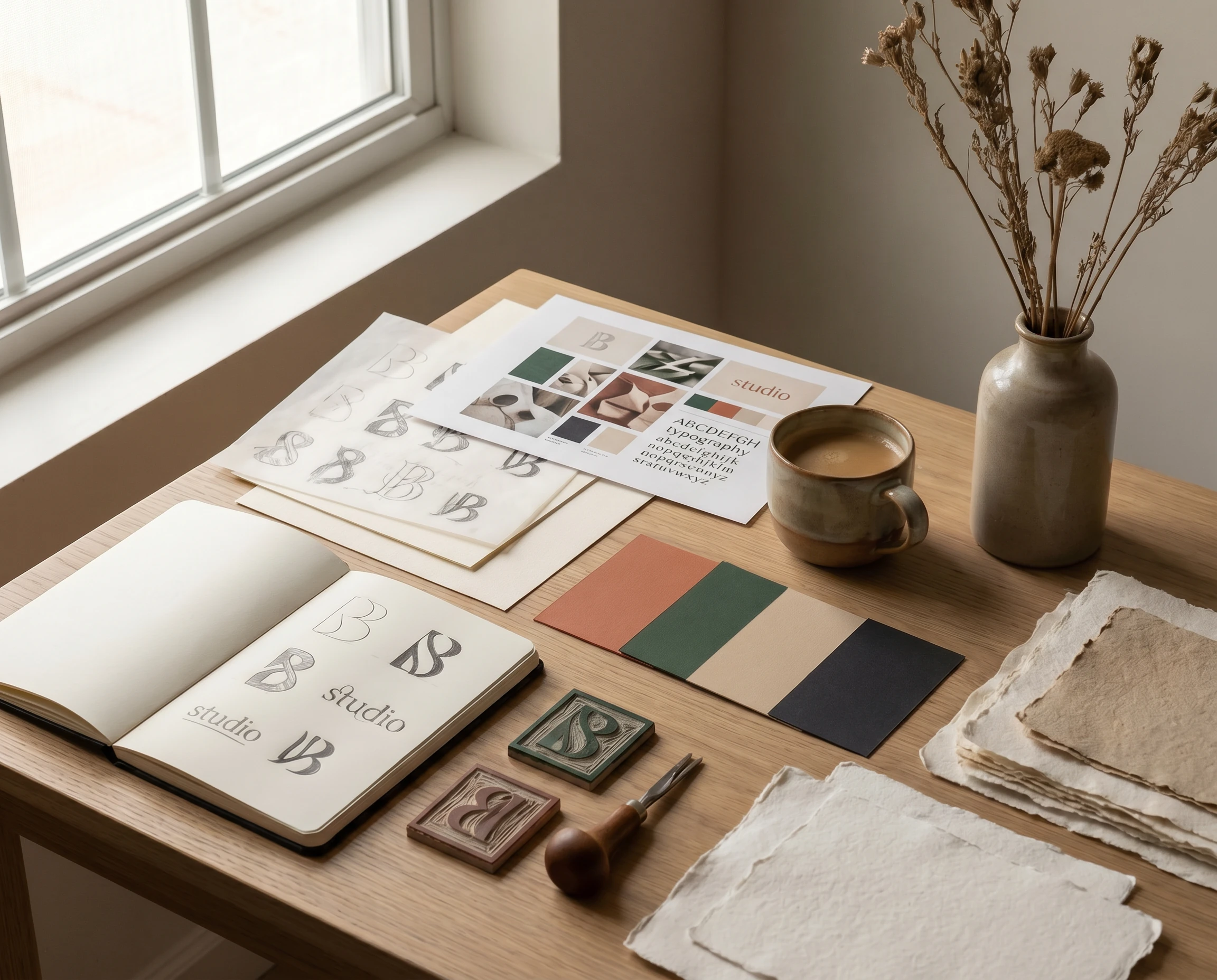 Concept sketching and identity exploration on the desk